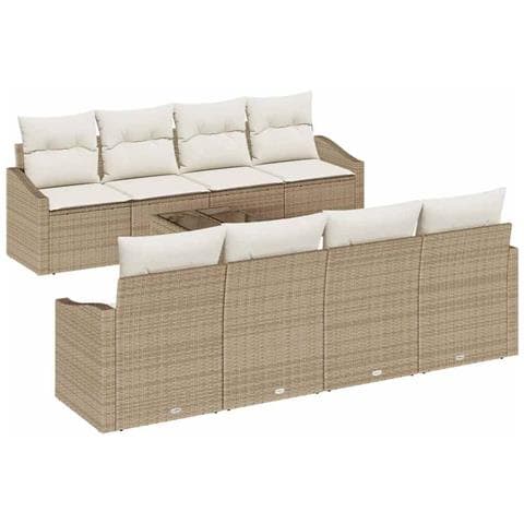 Set Divano da Giardino 7 pcs Beige e Crema 55 x 55 x 37 cm - Foto 1