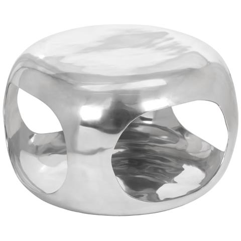 Tavolino da Salotto in Alluminio 50x50x30 cm Argento - Foto 1