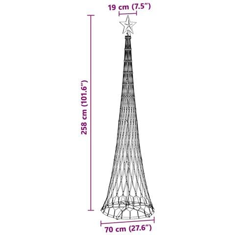 Albero di Natale LED con 290 LED Blu 70 x 70 x 250 cm Metallo - Foto 8