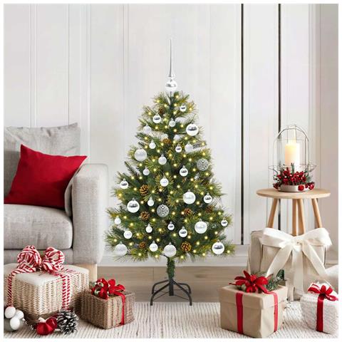 Albero di Natale artificiale pieghevole con coni Verde 150 cm - Foto 2