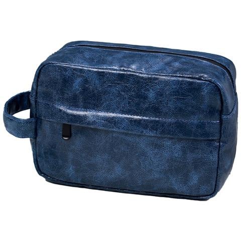 Beauty Case Da Viaggio In Pelle Pu - Borsa Da Toilette Portatile Di Grande Capacità Per Uomo E Donna Blue - Foto 1