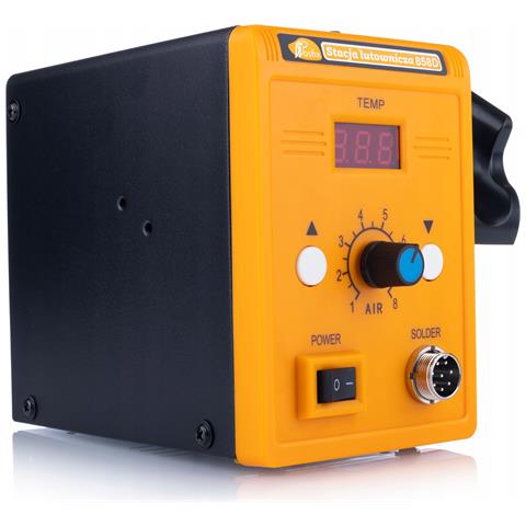 Stazione Saldante Hot-air 858d Set Con 3 Ugelli E Saldatore Blue Lark 80w - Regolazione Temperatura, Accessori Per Saldatura Plastica - Foto 2