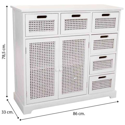 Credenza In Legno E Rete Bianca 86x33x78,5h - Foto 8