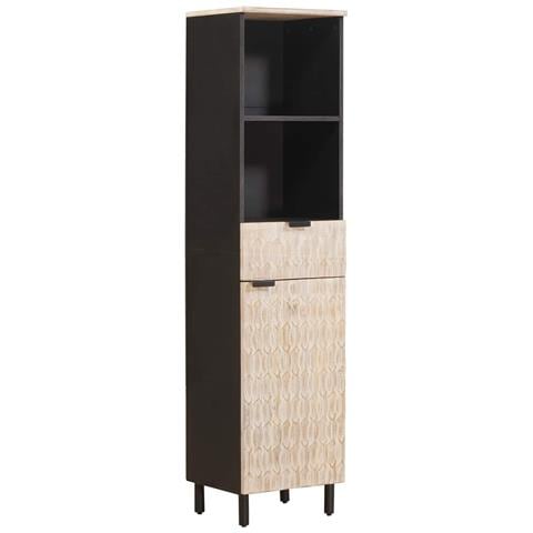 Mobile da Bagno con lo scaffale Nero e Bianco 38 x 33 x 160 cm - Foto 1