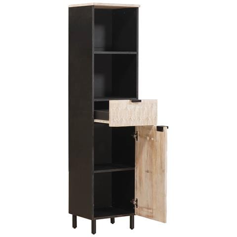 Mobile da Bagno con lo scaffale Nero e Bianco 38 x 33 x 160 cm - Foto 2