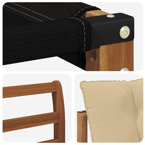 Set di divani da esterno con cuscino 6 pcs Naturale e Beige - Foto 9