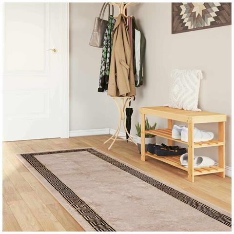 Runner Tappeto MARSA Nero 100 x 400 cm Poliestere e PVC - Foto 2
