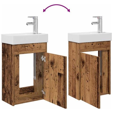 Mobile bagno con rubinetto Legno antico 40,5 x 22,5 x 62 cm - Foto 9