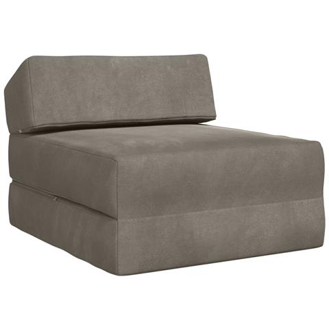Divano Letto Pieghevole Grigio Chiaro 60 x 70 x 41 cm Tessuto - Foto 1