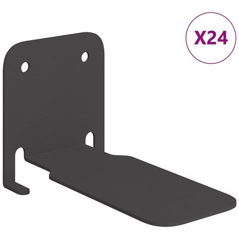 Mensola sospesa con lo scaffale 24 pcs Nero 6 x 10,8 x 6,6 cm - Foto 1