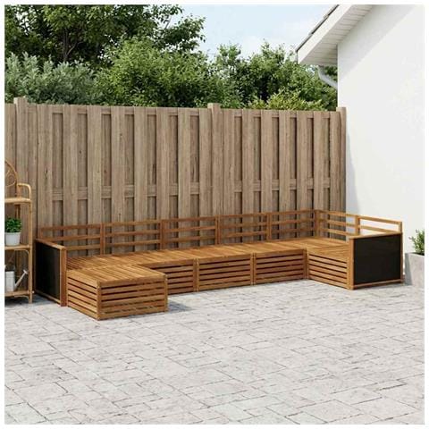 Set di divani da esterno 7 pcs Naturale - Foto 2