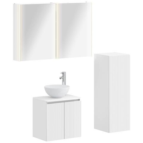 Set di mobili per il bagno 4 pcs Bianco - Foto 1