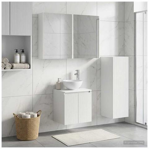 Set di mobili per il bagno 4 pcs Bianco - Foto 2
