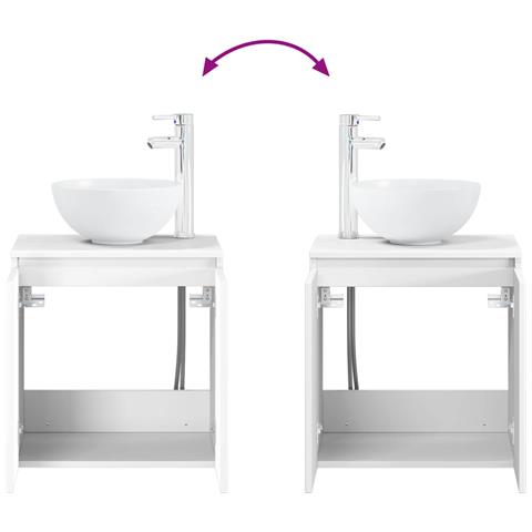 Set di mobili per il bagno 4 pcs Bianco - Foto 9
