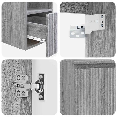 Set di mobili per il bagno 2 pz Sonoma grigio - Foto 2