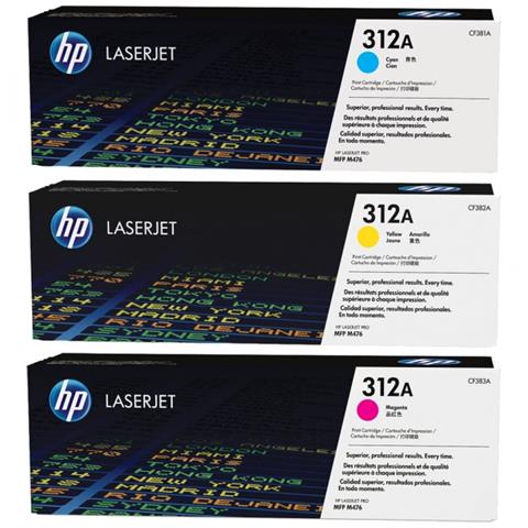 CF440AM Toner Originale Ciano Magenta Giallo per LaserJet Pro M476dn Capacità 2700 Pagine Confezione da 3pezzi - Foto 2