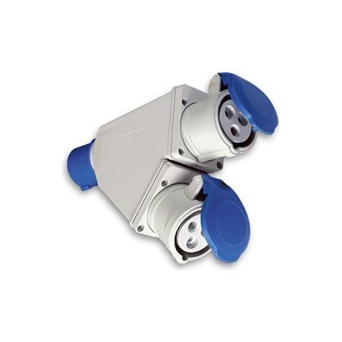 73105 Adatt. ind. ip44 Da Spina 2p+t 16a Cee Blu 2 Prese 2p+t - Foto 1
