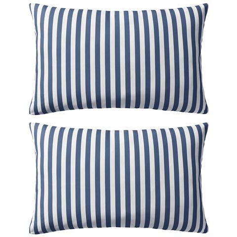Cuscini Da Esterno 2 Pz Stampa A Righe 60x40 Cm Blu - Foto 1