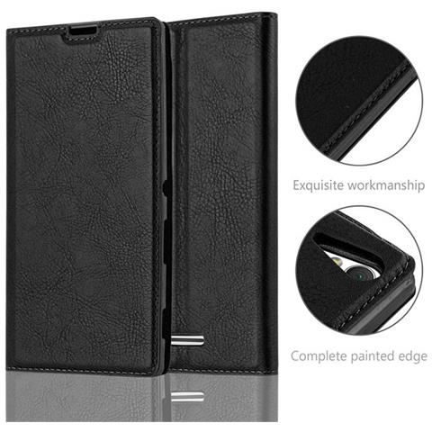 Custodia Compatibile Con Sony Xperia T3 In Nero Di Notte - Coperchio Protettiva Con Chiusura Magnetica, Funzione Stand E Tasca Per Le Carte - Foto 9
