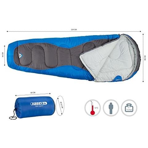 Mummia Sonno, Sack, Colore Blu / antracite / azzurro, 220 X 80 X 55 Cm, 21 Mm - Foto 3
