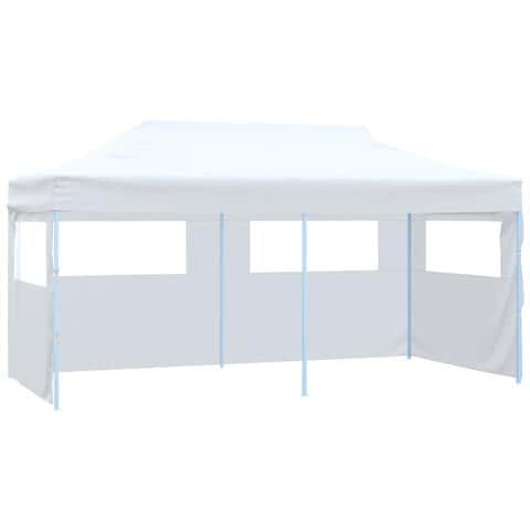 Gazebo Pieghevole Con 4 Pareti 3x6 M Acciaio Bianco - Foto 1