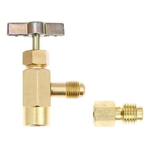 Possibile Toccare Refrigerante Valvola Dispenser Per R134a R12 R22 R505 Ac Ricarica Tubo Ottone Strumento Valve Bottle Opener Con Serbatoio Adattatore Filettatura 14 Sae E 12 Acme Per Condizionatore Daria Collettore - Foto 1