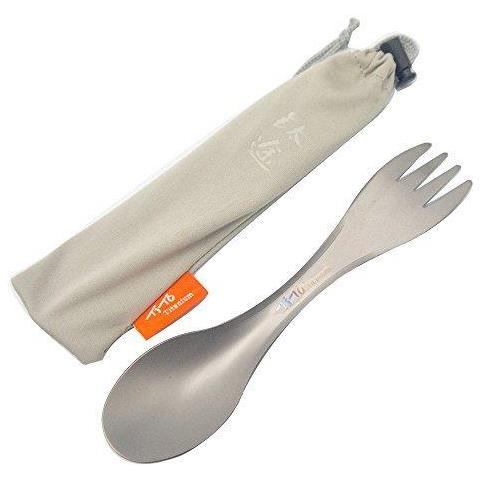 Cucchiaio Di Titanio Ad Alta Resistenza E Ultralight Lega Di Titanio Spork Per Outdoor Campeggi E Trekking. - Foto 1