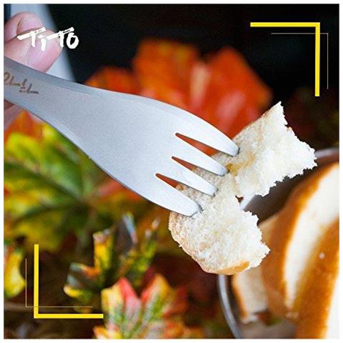 Cucchiaio Di Titanio Ad Alta Resistenza E Ultralight Lega Di Titanio Spork Per Outdoor Campeggi E Trekking. - Foto 2