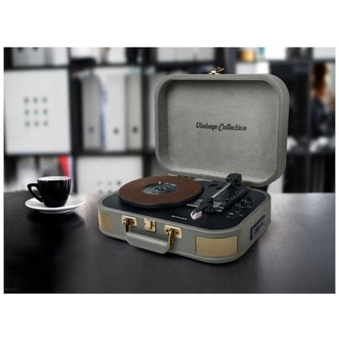 Mt-201 Btg Giradischi Impianto Stereo Bt Usb Vintage Tope Grey - Foto 2