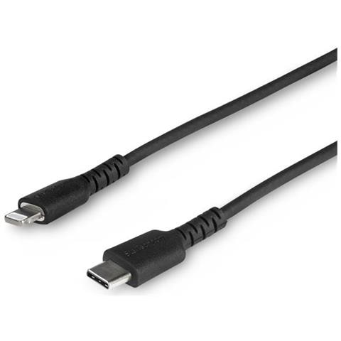 Cavo durevole da USB-C a Lightning da 1m nero - Cavo di alimentazione /sincronizzazione in Fibra aramidica robusta per impieghi intensivi da USB tipo C a Lightening - Certificato Apple MFi per iPad /iPhone 12 - Foto 1