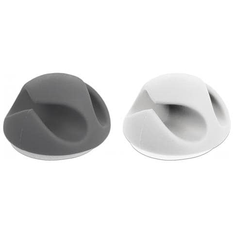 18295 organizer per cavi Scrivania /Parete Supporto per cavo Grigio, Bianco 6 pz - Foto 1