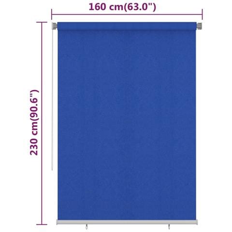 Tenda A Rullo Per Esterni 160x230 Cm Blu Hdpe - Foto 6