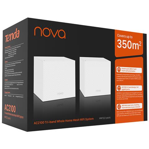 Nova Mw12 Wi-fi Mesh, Tri-band Ac2100, Copertura Wifi Fino A 370 Mq, 2 Porte Lan Gigabit, Router E Access Point, Controllo Genitori, Ripetitore Wifi Compatibile Con Alexa, Confezione. . - Foto 4