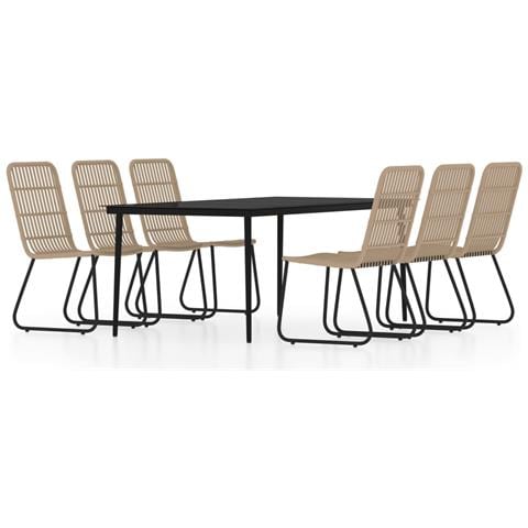 Set Da Pranzo Per Giardino 7 Pz Con Cuscini Rovere - Foto 1