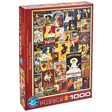Puzzle Eurographics Con Poster Vintage (1000 Pezzi) - Foto 1