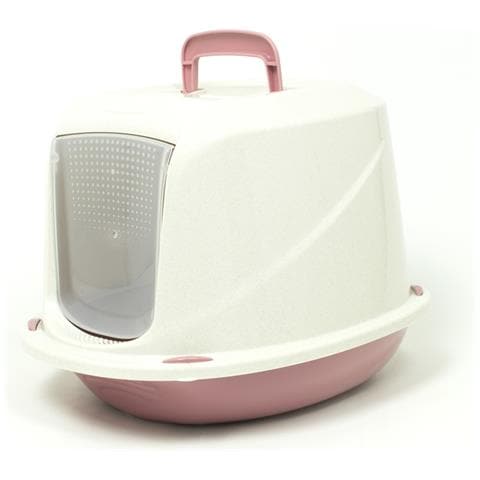 Lettiera Toilette Per Gatti Con Coperchio E Sportello 45x36x32,5cm Mod 700098 Rosa - Foto 1