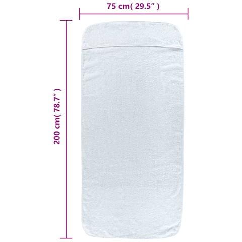 Asciugamani Da Spiaggia 2 Pz Bianchi 75x200 Cm Tessuto 400 Gsm - Foto 7