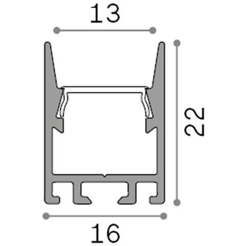 Profilo Slot Alluminio Bianco Sur D16x22 2m - Foto 4