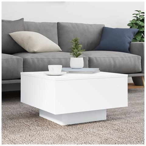 Tavolino Da Salotto Bianco 55x55x31 Cm In Legno Multistrato - Foto 3