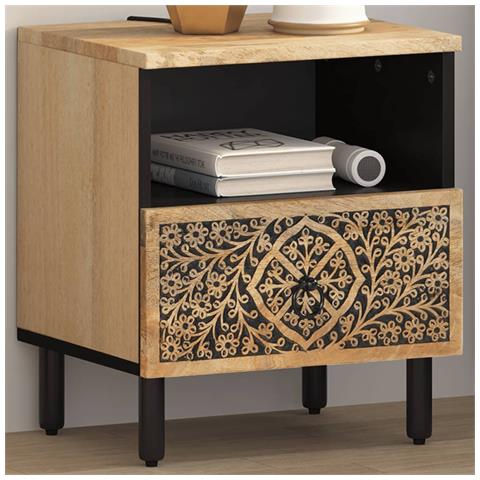 Comodino 40x33x46 Cm In Legno Massello Di Mango - Foto 1