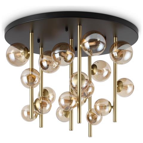 Plafoniera Contemporanea Perlage Metallo Nero 18 Luci G9 15w 3000k Ip20 - Foto 1