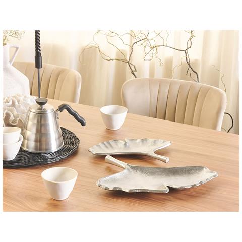 Set Di 2 Piatti Decorativi Metallo Argento Palenque - Foto 1