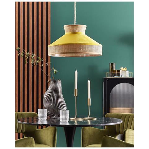 Lampadario Batali Rattan Senape - Foto 1