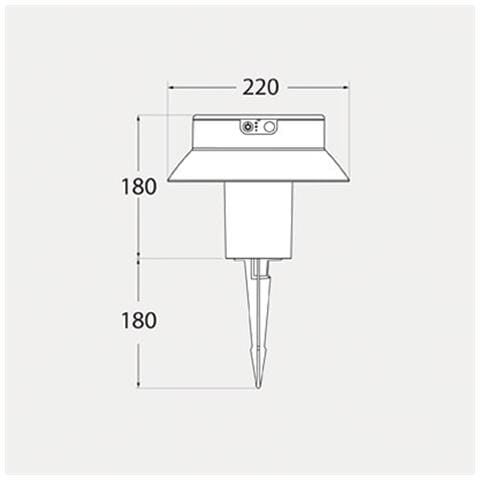 FELICE 200 SPIKE NERO SOLAR LED Ø150 PIR CCT SET RIFL. OPALE - Foto 2