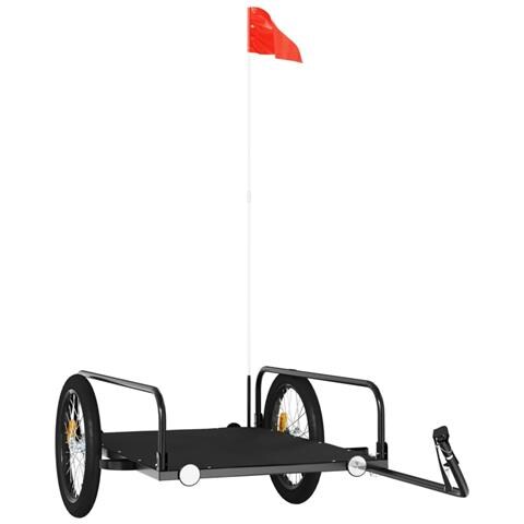 Rimorchio Da Bici Nero 135x70x37 Cm In Ferro - Foto 2