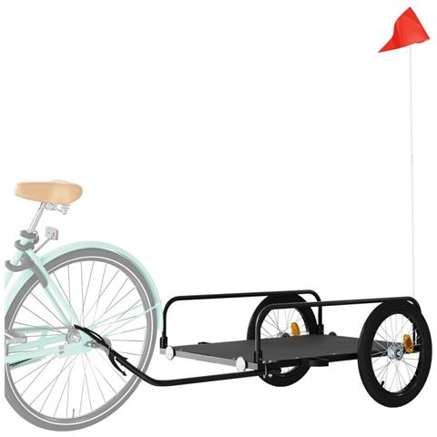 Rimorchio Da Bici Nero 135x70x37 Cm In Ferro - Foto 3