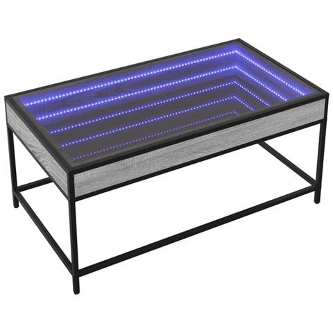 Tavolino Da Salotto Con Led Infinity Grigio Sonoma 90x50x41 Cm - Foto 3