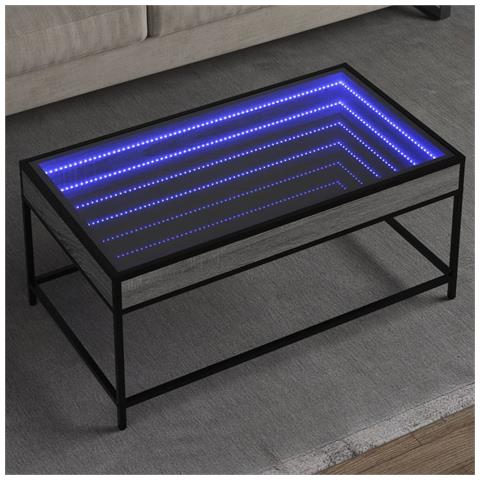 Tavolino Da Salotto Con Led Infinity Grigio Sonoma 90x50x41 Cm - Foto 1