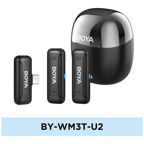 Sistema Di Microfoni Senza Fili By-wm3t-u2 Usb-c Doppio Canale Omnidirezionale Con Cancellazione Del Rumore 2.4 Ghz - Foto 1