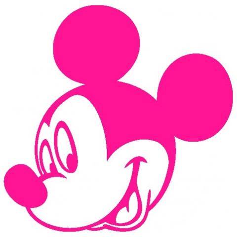 Topolino 3 - Adesivo Prespaziato - Disney - Colore Fucsia - 20cm - Foto 1
